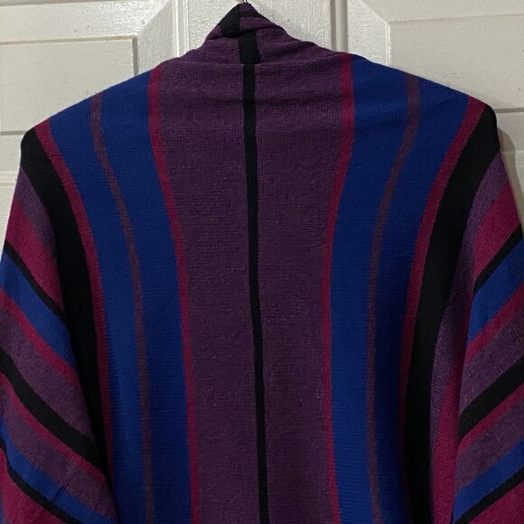 NEW BCBG MAX AZRIA Gaby Sz S Open Cardigan Dropped Back Pockets Multi Striped - Picture 7 of 12